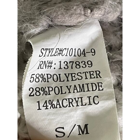 Altar'd‎ State S/M Striped Open Front Cardigan Sweater Tan Gray White Cozy - Picture 7 of 7